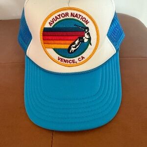 Aviator Nation Blue and White Trucker Hat
